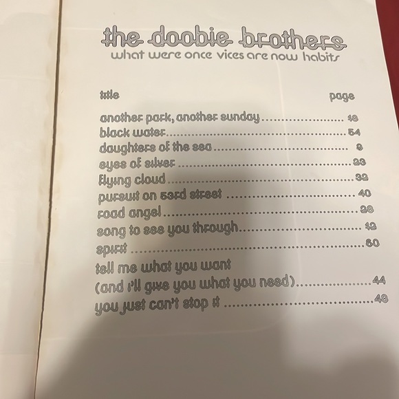 the doobie brothers “what were once vices are now habits” song book, vintage - Picture 3 of 5